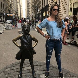 Light blue top